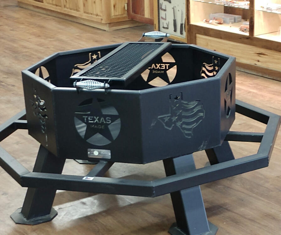 Fire pits with grill and hanging pits